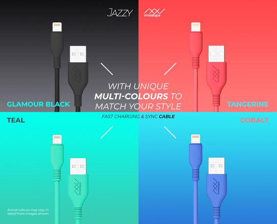 Cáp Lightning MFI 1.5m Innostyle Jazzy Màu Đen